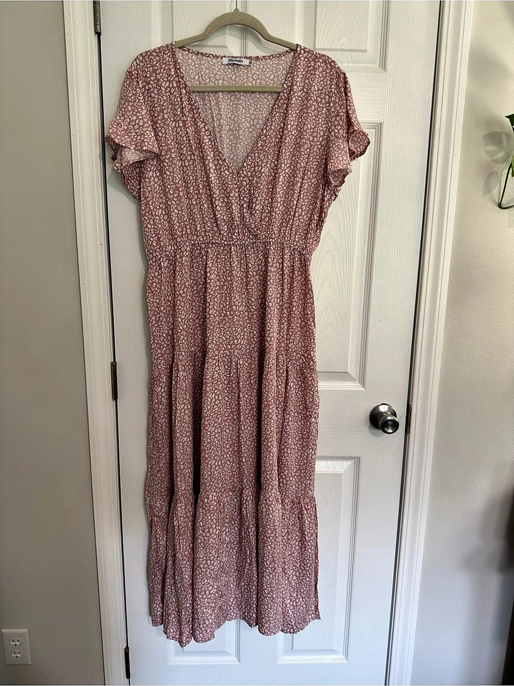 Kojooin Pink Print Maxi Dress size XL